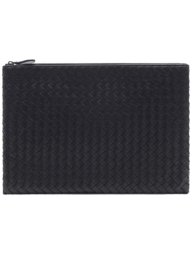 Intrecciato Clutch Bag Black - BOTTEGA VENETA - BALAAN 2