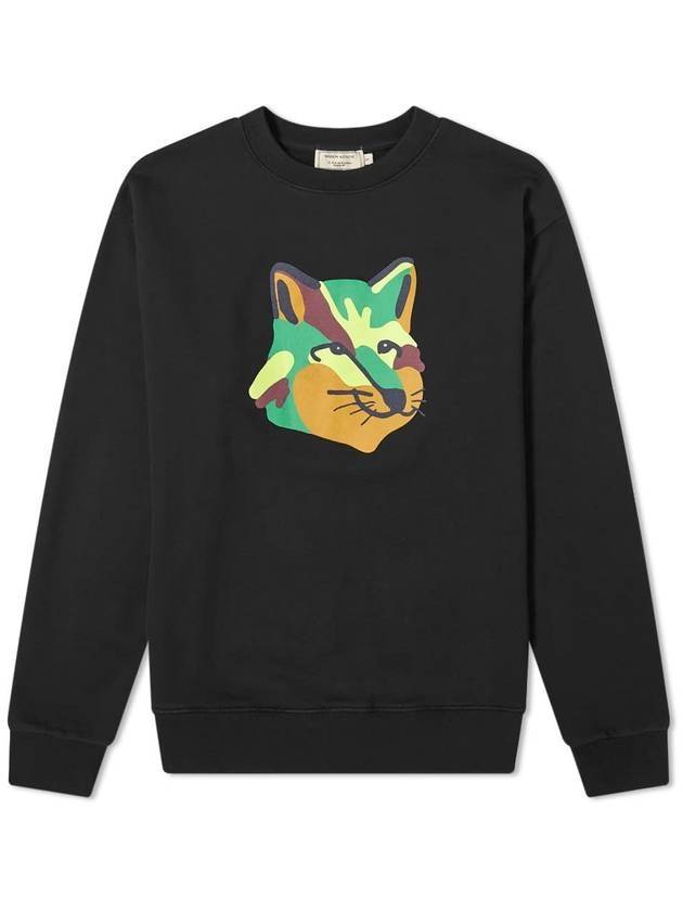 Men's Big Foxhead Patch Sweatshirt Black - MAISON KITSUNE - BALAAN 1