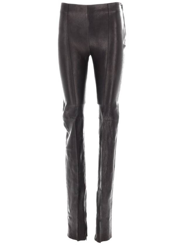 SIGNE LEGGINGS WITH SLIT STRETCH NAPPA SHINE - ANN DEMEULEMEESTER - BALAAN 1