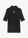 Reedition Knit Short Sleeve Turtle Neck Black - COURREGES - BALAAN 2