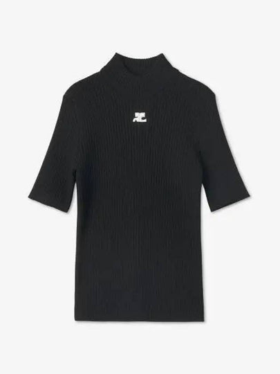 Reedition Knit Short Sleeve Turtle Neck Black - COURREGES - BALAAN 2