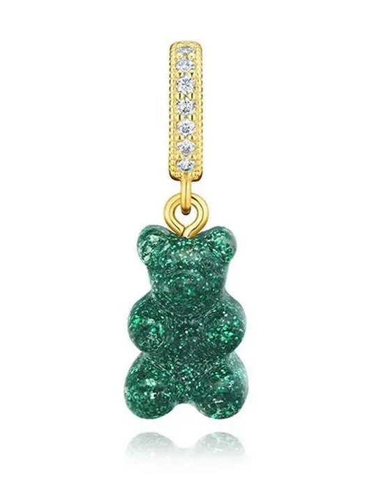 NOSTALGIA BEAR GREEN HAZE PAVE CONNECTOR Nostalgia Haribo Bear Green Haze Cubic Pendant Charm - CRYSTAL HAZE - BALAAN 2