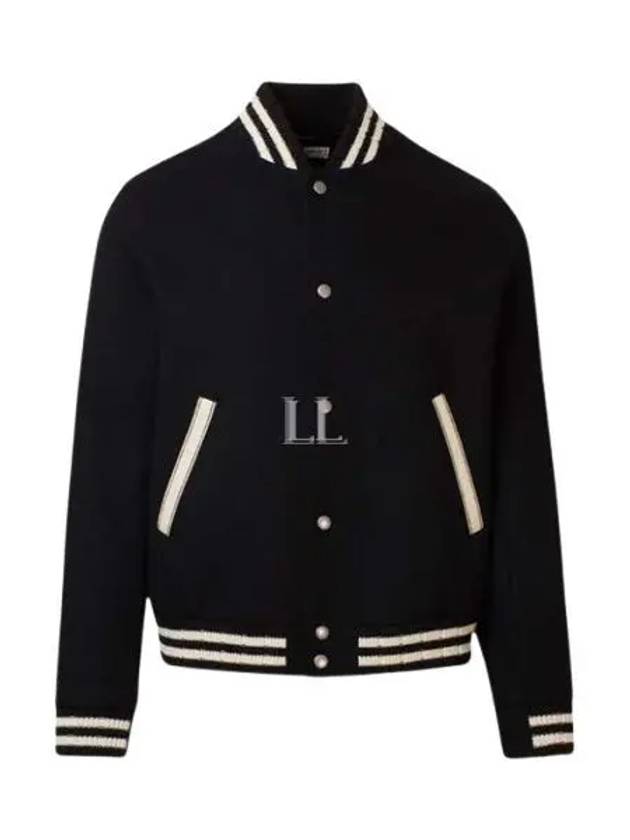 Teddy Wool Bomber Jacket  Black - SAINT LAURENT - BALAAN 2