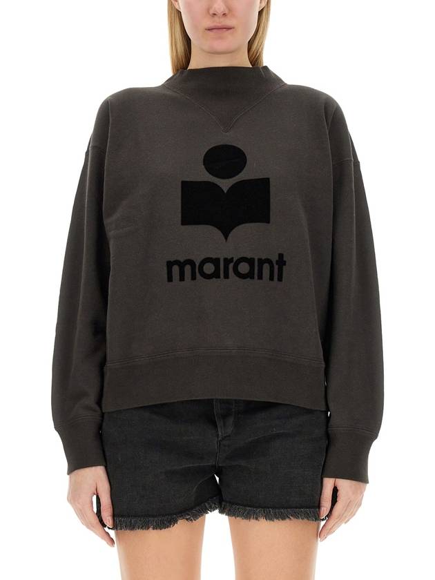 Moby Logo Print Sweatshirt Black - ISABEL MARANT ETOILE - BALAAN 4