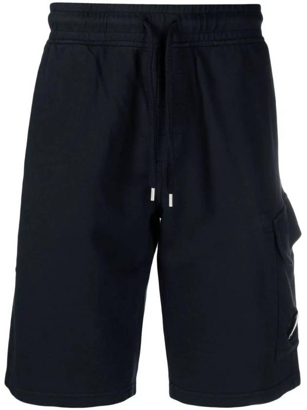 Light Fleece Utility Shorts Navy - CP COMPANY - BALAAN 1