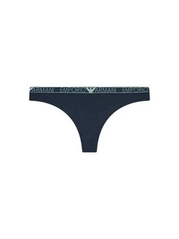 UNDERWEAR Women s Logo Banding Solid Easy Thong Marine - EMPORIO ARMANI - BALAAN 1