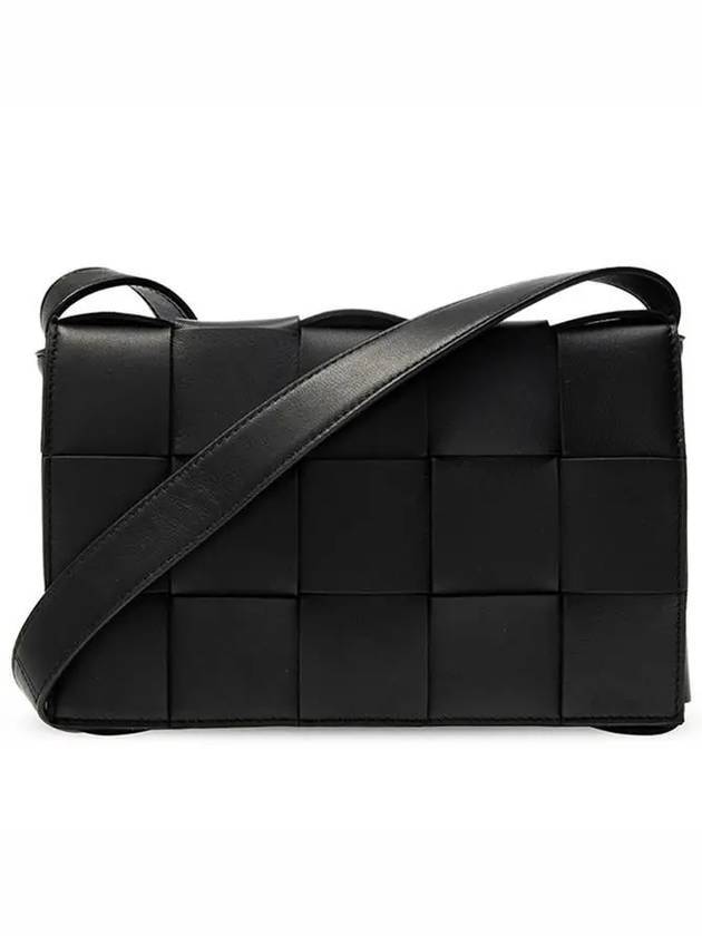 Intrecciato Lambskin Leather Cassette Cross Bag Black - BOTTEGA VENETA - BALAAN 1