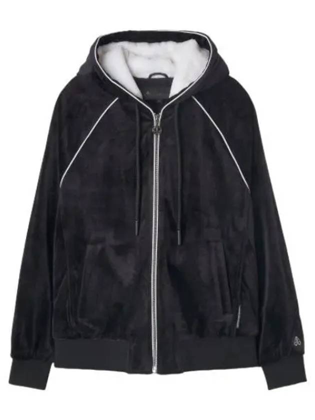 Bunny Velvet Hooded Zip Up Black - MOOSE KNUCKLES - BALAAN 1