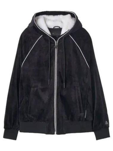 Bunny Velvet Hooded Zip Up Black - MOOSE KNUCKLES - BALAAN 1