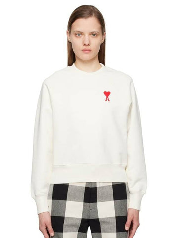 Women s Sweatshirt Red Heart White - AMI - BALAAN 1