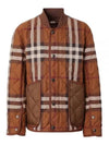 Check Stripe Quilted Bomber Jacket Brown - BURBERRY - BALAAN 2