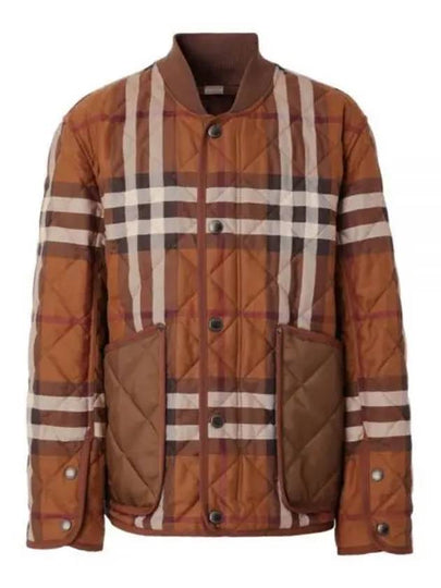 Check Stripe Quilted Bomber Jacket Brown - BURBERRY - BALAAN 2