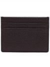 Signature V Logo Leather Card Wallet Brown - VALENTINO - BALAAN 5