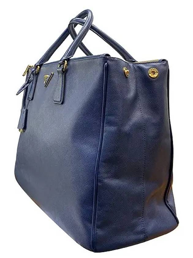 BN1802 SAFFIANO Lux Navy Gold Logo Tote Bag - PRADA - BALAAN 2