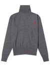 Heart Logo Wool Turtleneck Grey - AMI - BALAAN 2