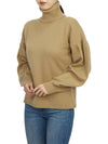 Maldive Puff Sleeve Wool Cashmere Turtleneck Camel - MAX MARA - BALAAN 5