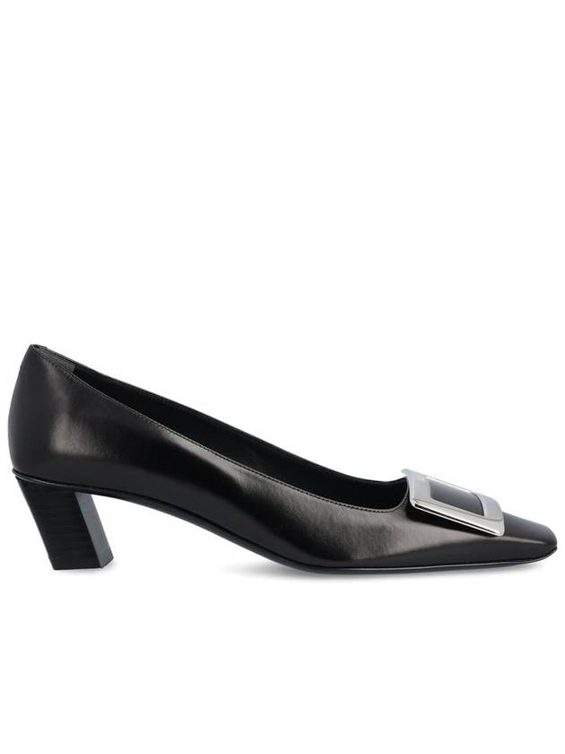 Women's Buckle Patent Leather 45mm Square Toe Pumps Heels Black - ROGER VIVIER - BALAAN 2