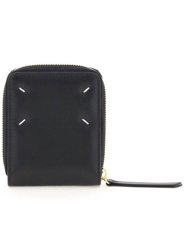 Stitch Zip Around Medium Halfwallet Black - MAISON MARGIELA - BALAAN.