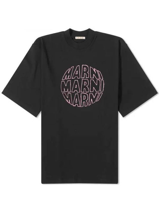 Circular Logo T-Shirt Black HUMU0223PG USCV80 CLN99 - MARNI - BALAAN 1
