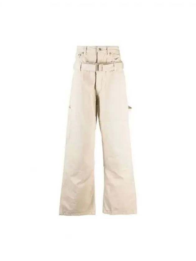 Belt Wide Pants Beige - OFF WHITE - BALAAN 2