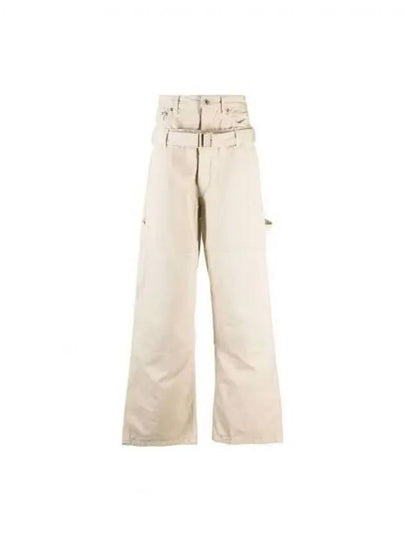 Belt Wide Pants Beige - OFF WHITE - BALAAN 2