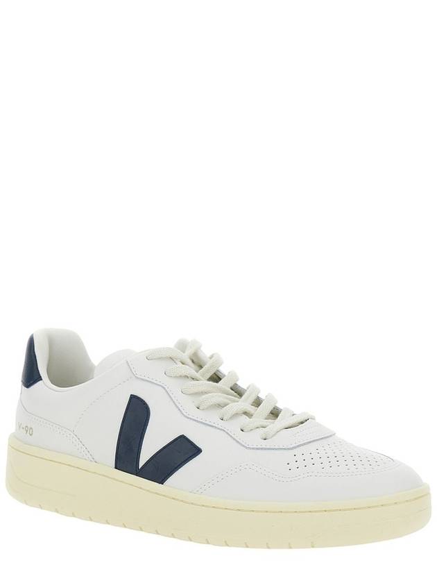 Veja 'V-90' White Leather Sneakers - VEJA - BALAAN 3