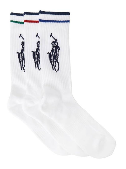 Logo embroidery socks 3 pack set 449723748001 - POLO RALPH LAUREN - BALAAN 2