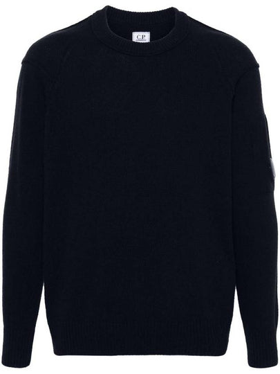 Lambswool GRS Crew Neck Knit Top Navy - CP COMPANY - BALAAN 2