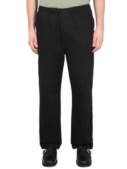 Beach Brushed Cotton Straight Pants Black - STUSSY - BALAAN 2