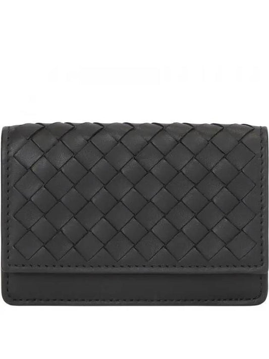 Intrecciato Flap Business Card Wallet Black - BOTTEGA VENETA - BALAAN 2