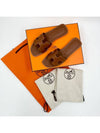 Oran Calfskin Slippers Gold Piqures Ecrues - HERMES - BALAAN 10