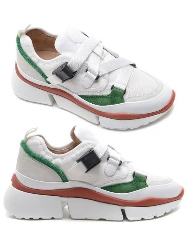 Sony Buckle Strap Low-Top Sneakers White Jungle Green - CHLOE - BALAAN 2