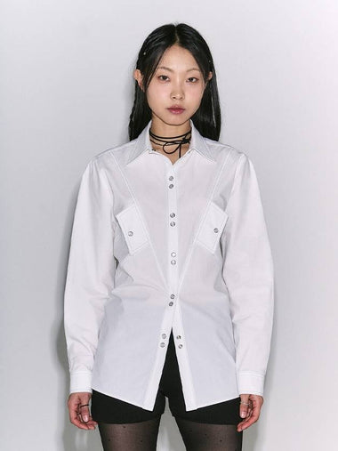 Two Pocket Western Shirt White - GYEOL - BALAAN 1