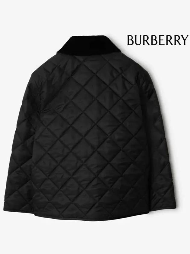 Corduroy Collar Quilted Half Jacket Black - BURBERRY - BALAAN 4