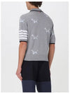 Hector Diagonal Virgin Wool Short Sleeve Polo Shirt Grey - THOM BROWNE - BALAAN 6