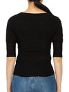 Women's Short Sleeve Knit Top Black - GANNI - BALAAN 5