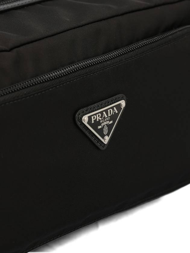 Triangle Logo Cosmetic Pouch Bag Black - PRADA - BALAAN 5