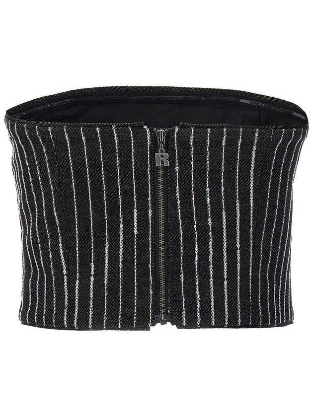 Rotate Birger Christensen Sequin Pinstripe Crop Top - ROTATE - BALAAN 2