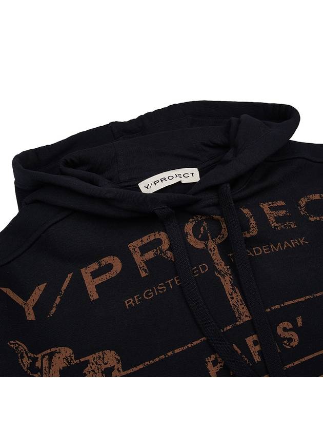 Y Project Men's Graphic Print Hooded Sweatshirt SWEAT56S25 EVERGREEN BLACK - Y/PROJECT - BALAAN 3