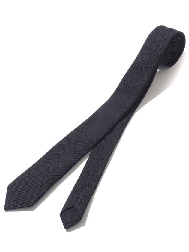 Men's Signature Evening Skinny Silk Tie Black - SAINT LAURENT - BALAAN 3