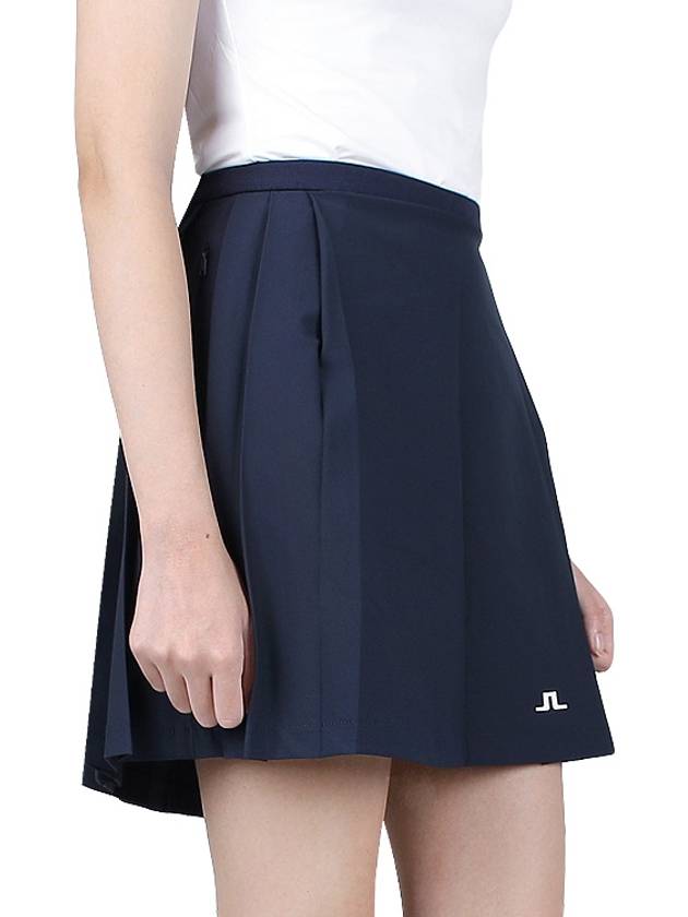 Women's Sierra Pleated Skirt Navy - J.LINDEBERG - BALAAN 4