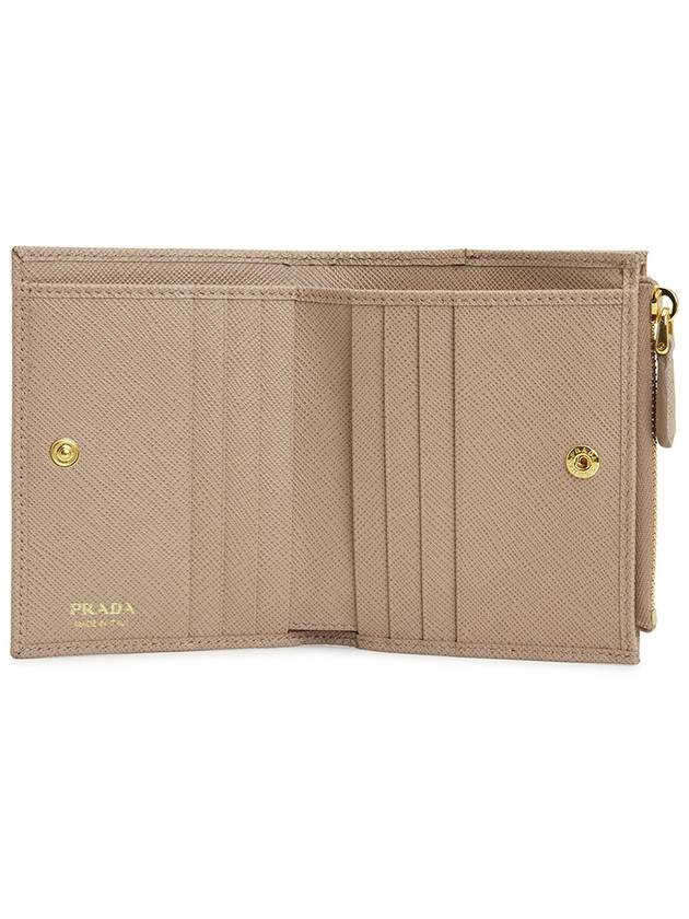 Small Saffiano Half Wallet Beige - PRADA - BALAAN 6