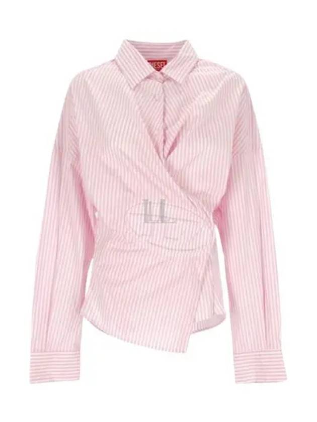 D Sizen N2 Asymmetric Design Striped Long Sleeve Shirt Pink - DIESEL - BALAAN 2