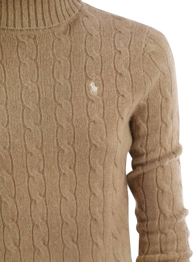 Wool and cashmere cable-knit turtleneck sweater - POLO RALPH LAUREN - BALAAN 4