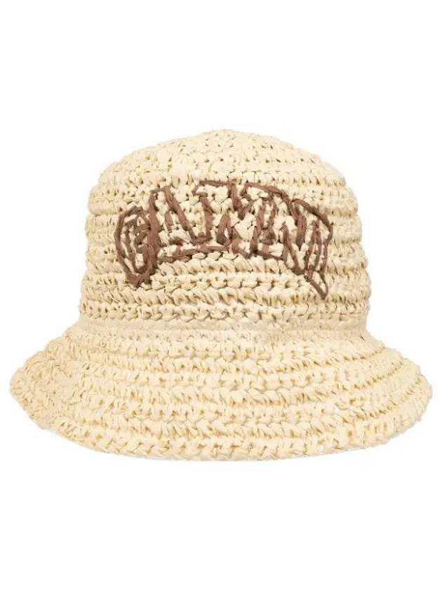 Summer Straw Bucket Hat Almond Milk - GANNI - BALAAN 3