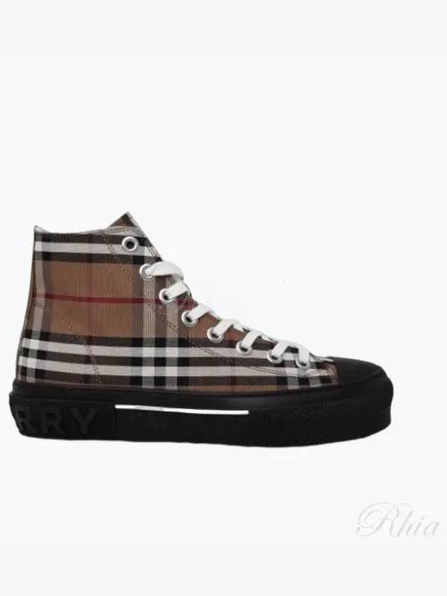 Vintage Check Stripe Logo High Top Sneakers Brown - BURBERRY - BALAAN 2