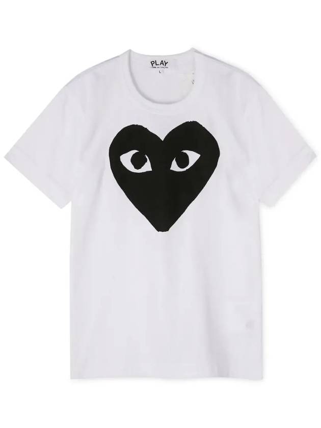 Big Black Heart Short Sleeve T-Shirt White - COMME DES GARCONS PLAY - BALAAN 4