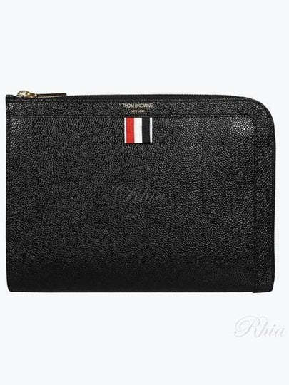 Pebble Minifolio Clutch Bag Black - THOM BROWNE - BALAAN 2