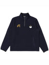 Wiz Collection Wizard Fleece Half Zip T Shirt NAVY MAN - MALBON GOLF - BALAAN 1