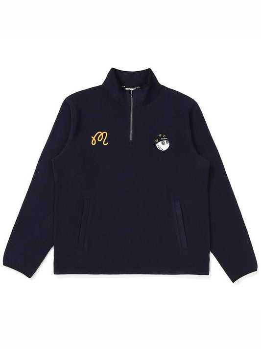 Wiz Collection Wizard Fleece Half Zip T Shirt NAVY MAN - MALBON GOLF - BALAAN 1